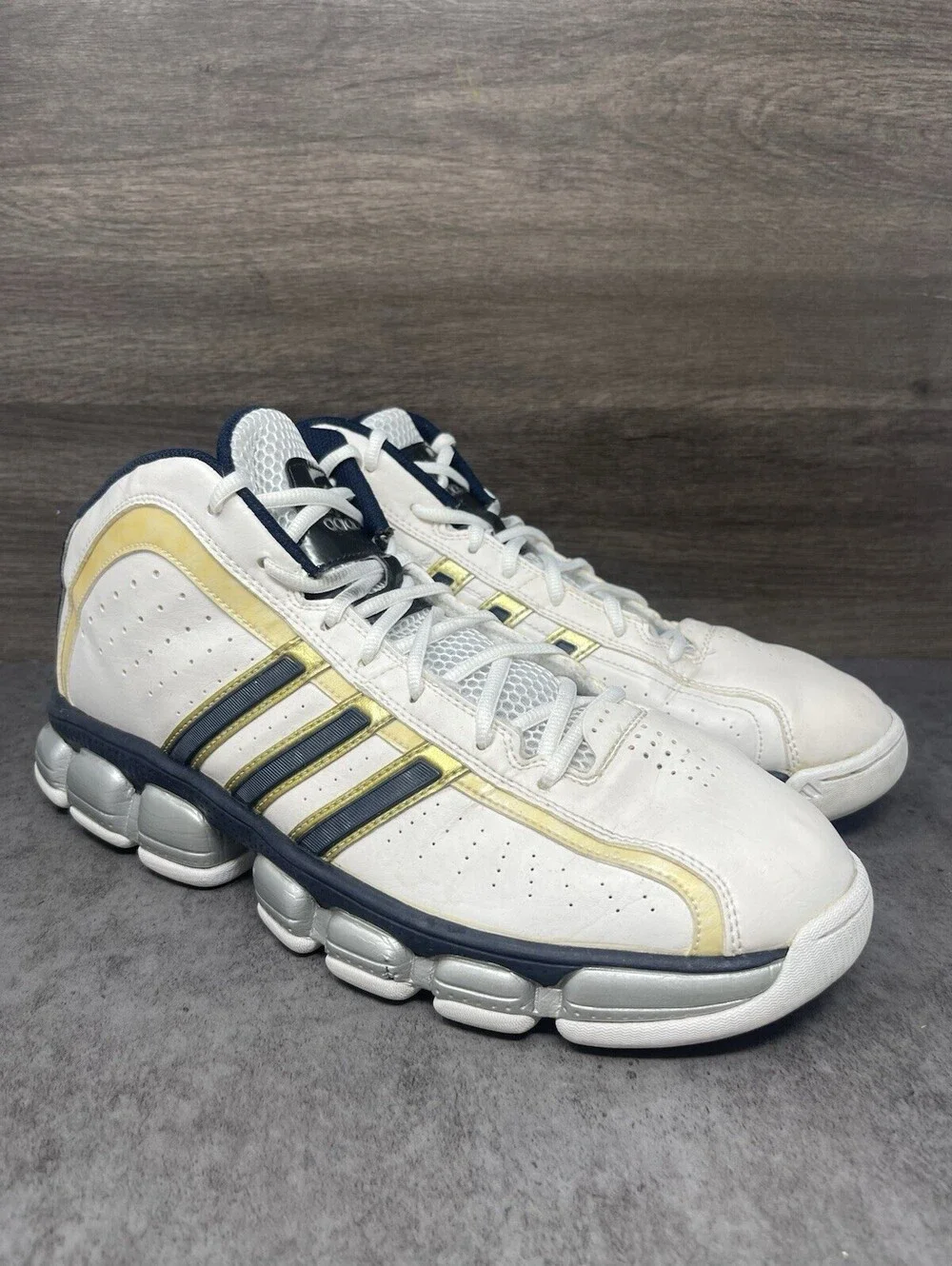 Adidas Floater Glide Shoes Mens Size 12 White Navy Blue Basketball G21077